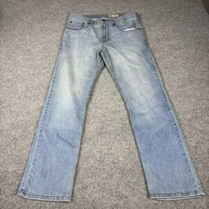 Wrangler Slim Straight Jeans Mens 31x30 Light Wash Western Blue Denim Rodeo Farm